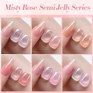 6 Colors Misty Rose Semi Jelly Gel Polish Set 7ml Gel Nail Polish BORN PRETTY