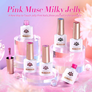 6 Colors Pink Muse Milky Jelly Gel Polish Set 7ml Gel Nail Polish BORN PRETTY