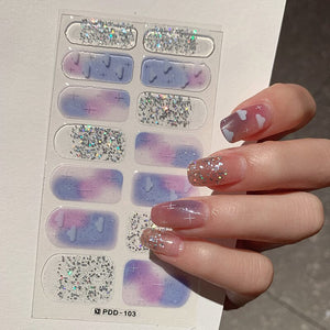 14 Tips Full Cover Nail Stickers Flowers Gradient Patterns Nail Sticker No Brand