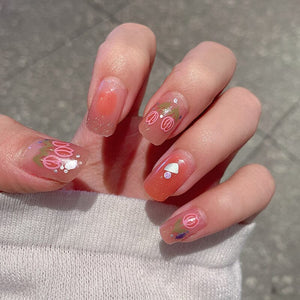 14 Tips Full Cover Nail Stickers Flowers Gradient Patterns Nail Sticker No Brand