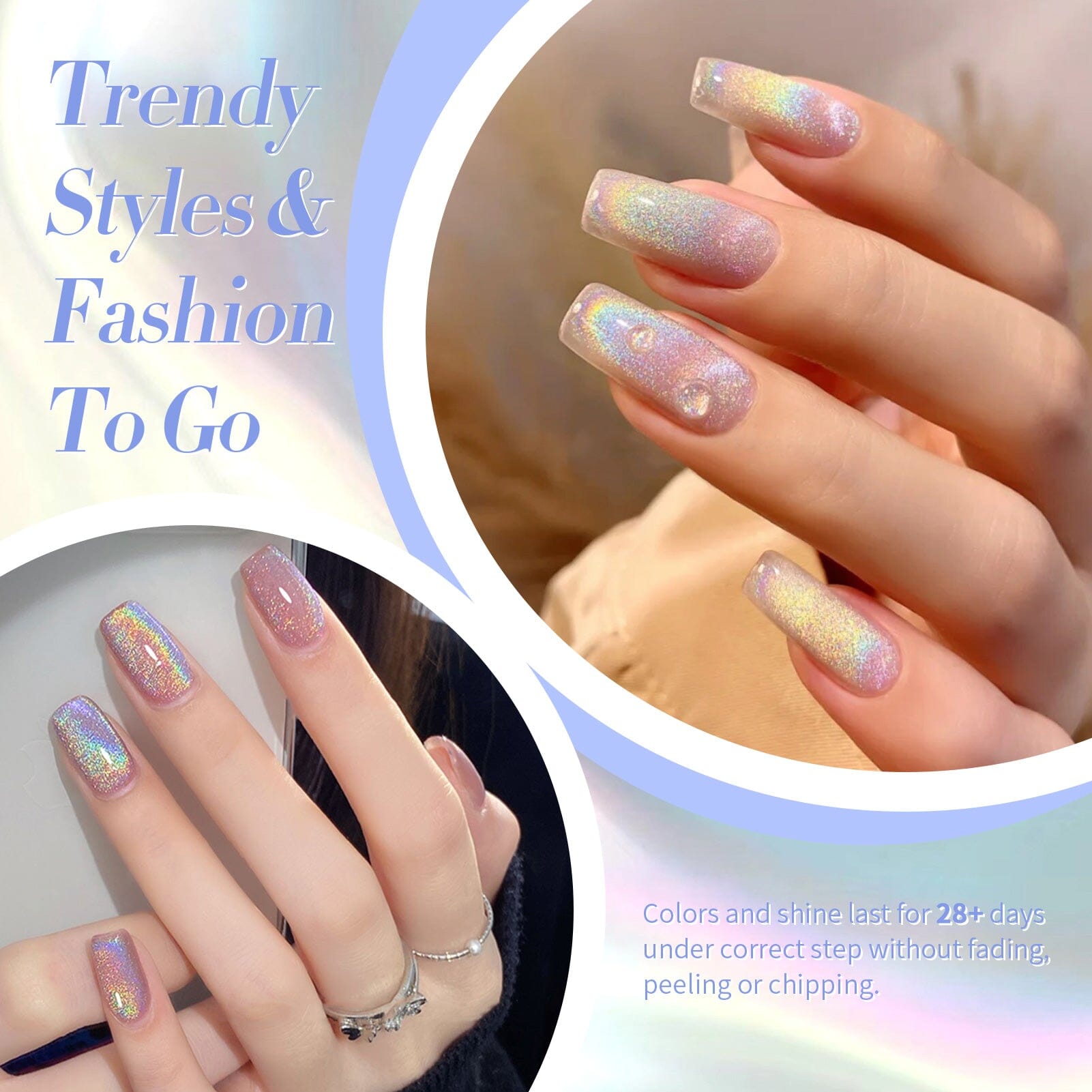 Iridescent Rainbow Cat Magnetic Gel 15ml Gel Nail Polish BORN PRETTY