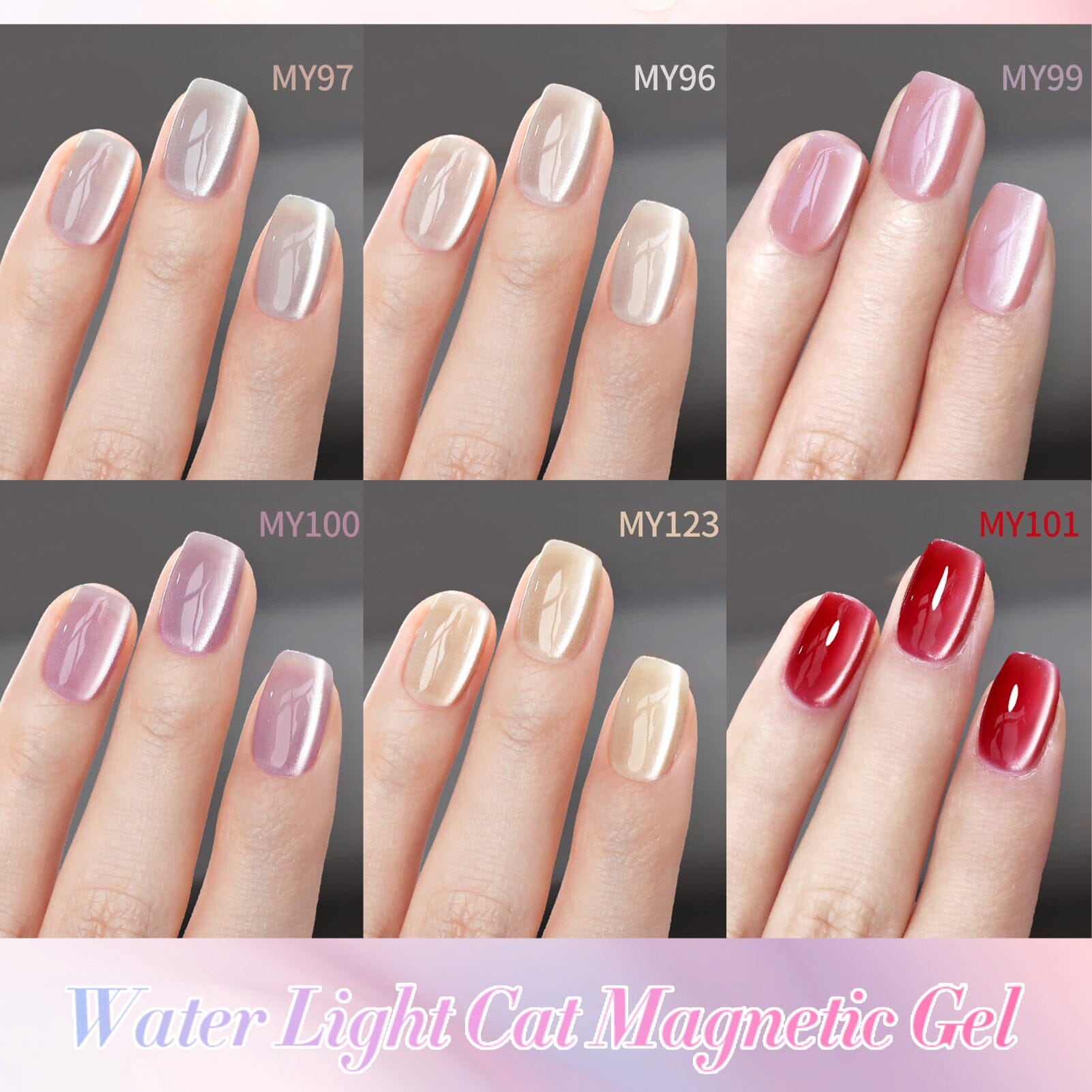6 Colors Glass Cat Magnetic Gel M16 Honey Peach 7ml Gel Nail Polish BORN PRETTY