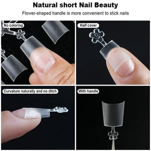 120pcs Oval Half Cover Matte False Nail Tips Nail Tips No Brand