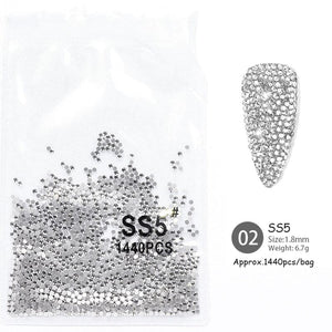 1440pcs Transparent Flatback Rhinestones SS5# 1.8mm Nail Art No Brand