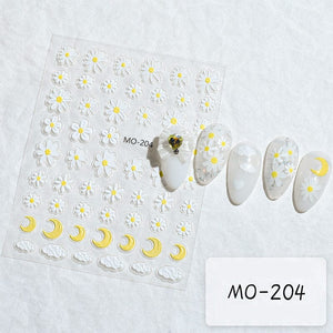 Flowers 3D Nail Sticker MO-204 Nail Art No Brand