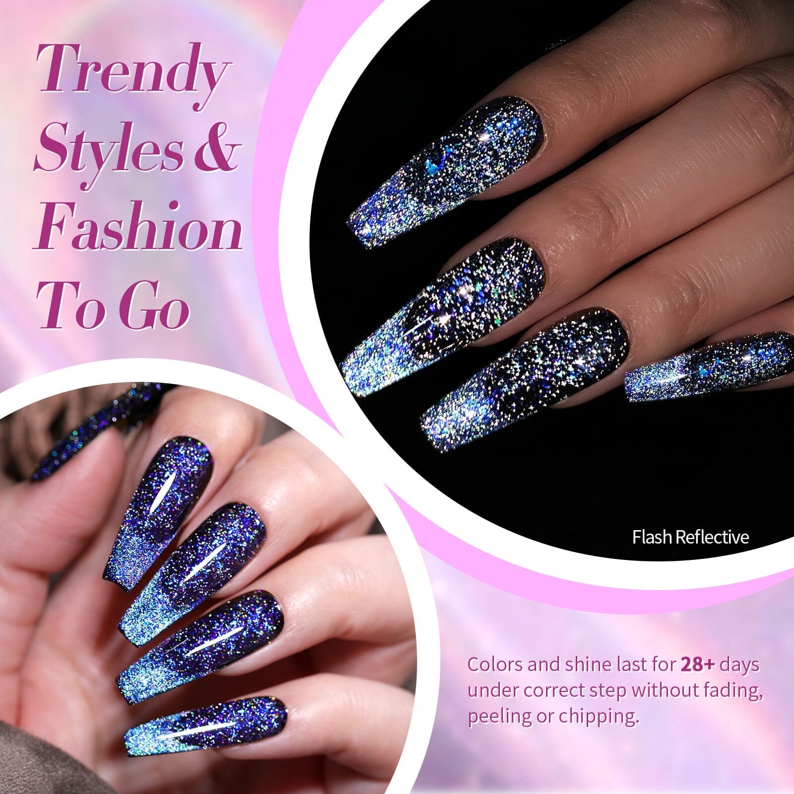 4 Colors 9D Flakies Reflective Cat Magnetic Gel 5ml Gel Nail Polish BORN PRETTY