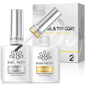 2pcs Set Base Gel & Super Top Coat 15ml Gel Nail Polish BORN PRETTY