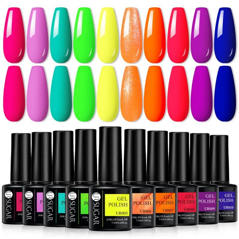 10pcs Color Gel Set Attention Seeker 7.5ml Gel Nail Polish UR SUGAR