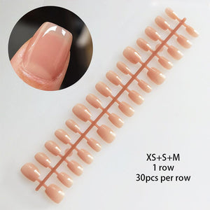 30pcs 15 Sizes Short Square Blush Gradient False Nail Tips Press on Nails Tools & Accessories No Brand 11