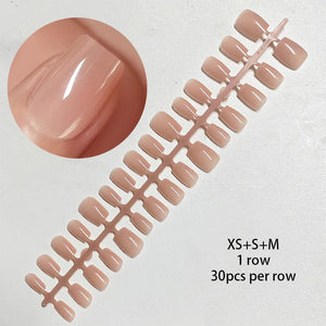 30pcs 15 Sizes Short Square Blush Gradient False Nail Tips Press on Nails Tools & Accessories No Brand