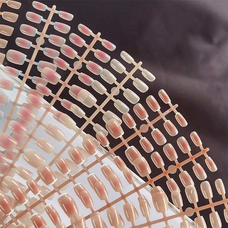 30pcs 15 Sizes Short Square Blush Gradient False Nail Tips Press on Nails Tools & Accessories No Brand