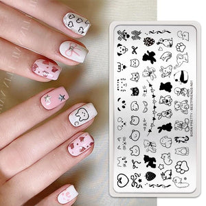 Rectangle Nail Stamping Plates Stamping Nail BORN PRETTY N01