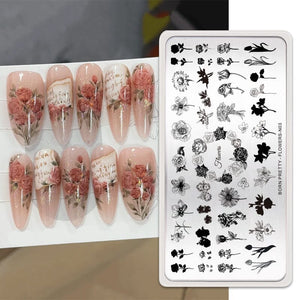 Nail Stamping Plate FLOWERS-N03 Stamping Nail BORN PRETTY