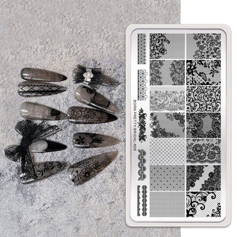 Nail Stamping Plate BRIDAL-N05 Stamping Nail BORN PRETTY