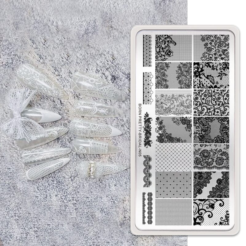Nail Stamping Plate BRIDAL-N05 Stamping Nail BORN PRETTY