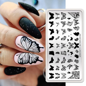 Nail Stamping Plate BUTTERFLIES-N08 Stamping Nail BORN PRETTY