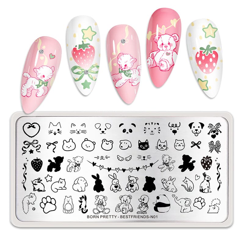 Stamping Plate BESTFRIENDS-N01 Nail Stamping BORN PRETTY