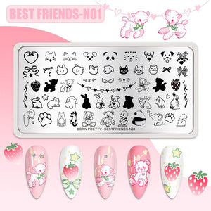 Stamping Plate BESTFRIENDS-N01 Nail Stamping BORN PRETTY