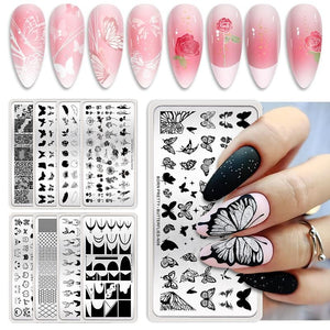 Rectangle Nail Stamping Plates Stamping Nail BORN PRETTY
