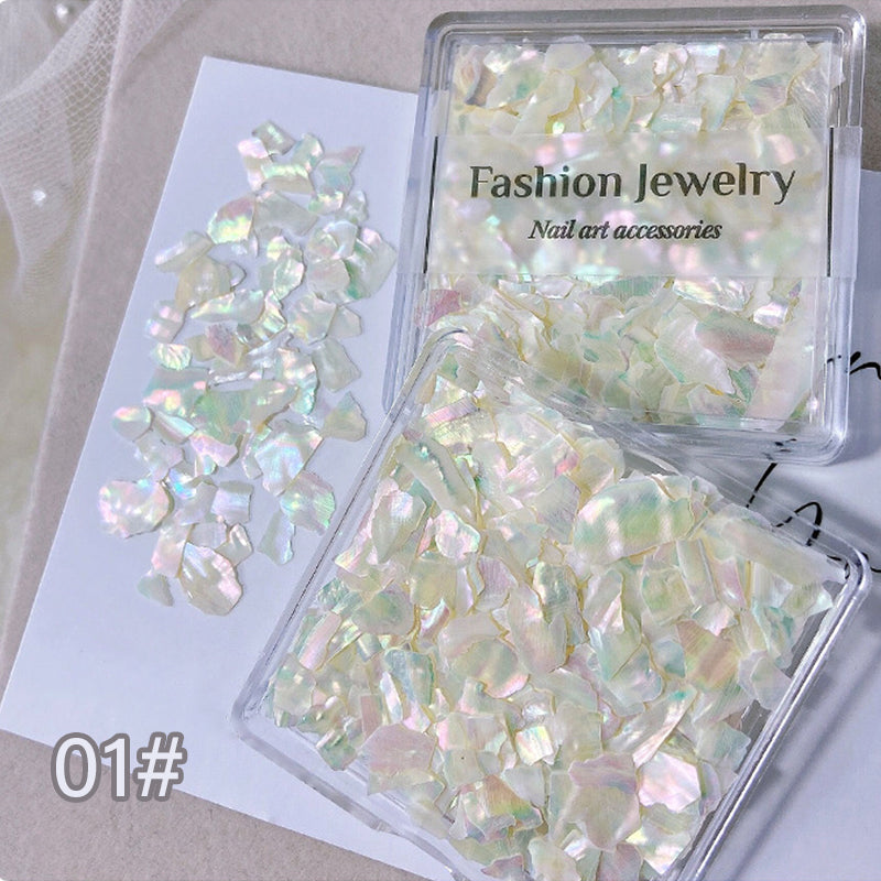 Auroras Colorful Sea Shell Fragments Nail Sequins