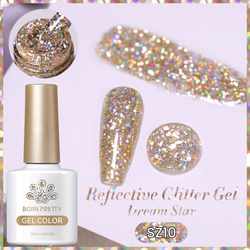Glitter Reflective Gel Polish SZ10 Dream Star 10ml Gel Nail Polish BORN PRETTY
