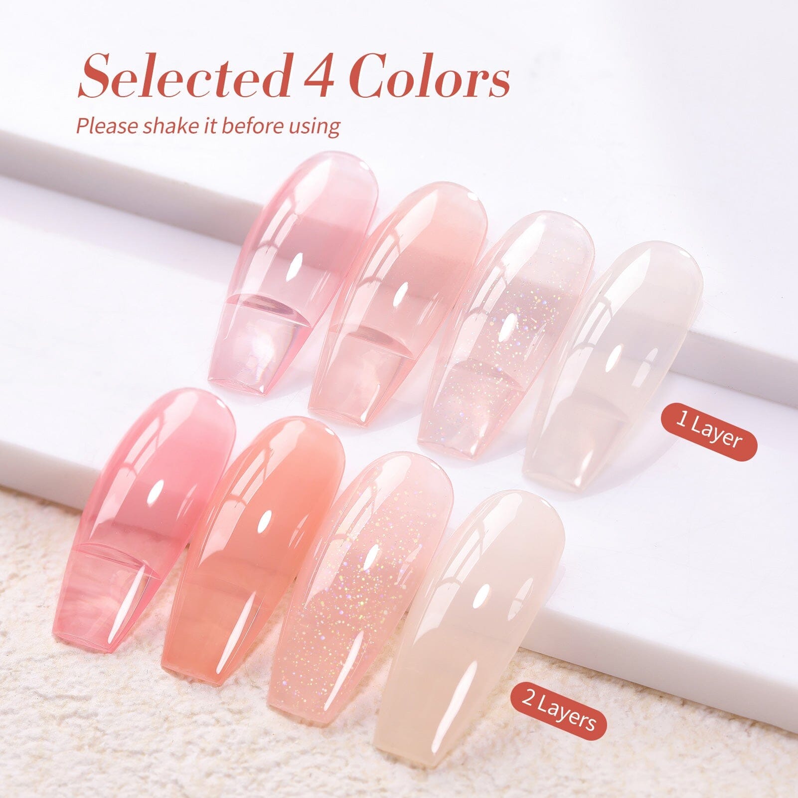 4 Colors Floral Hush Milky Jelly Gel 7ml Gel Nail Polish BORN PRETTY