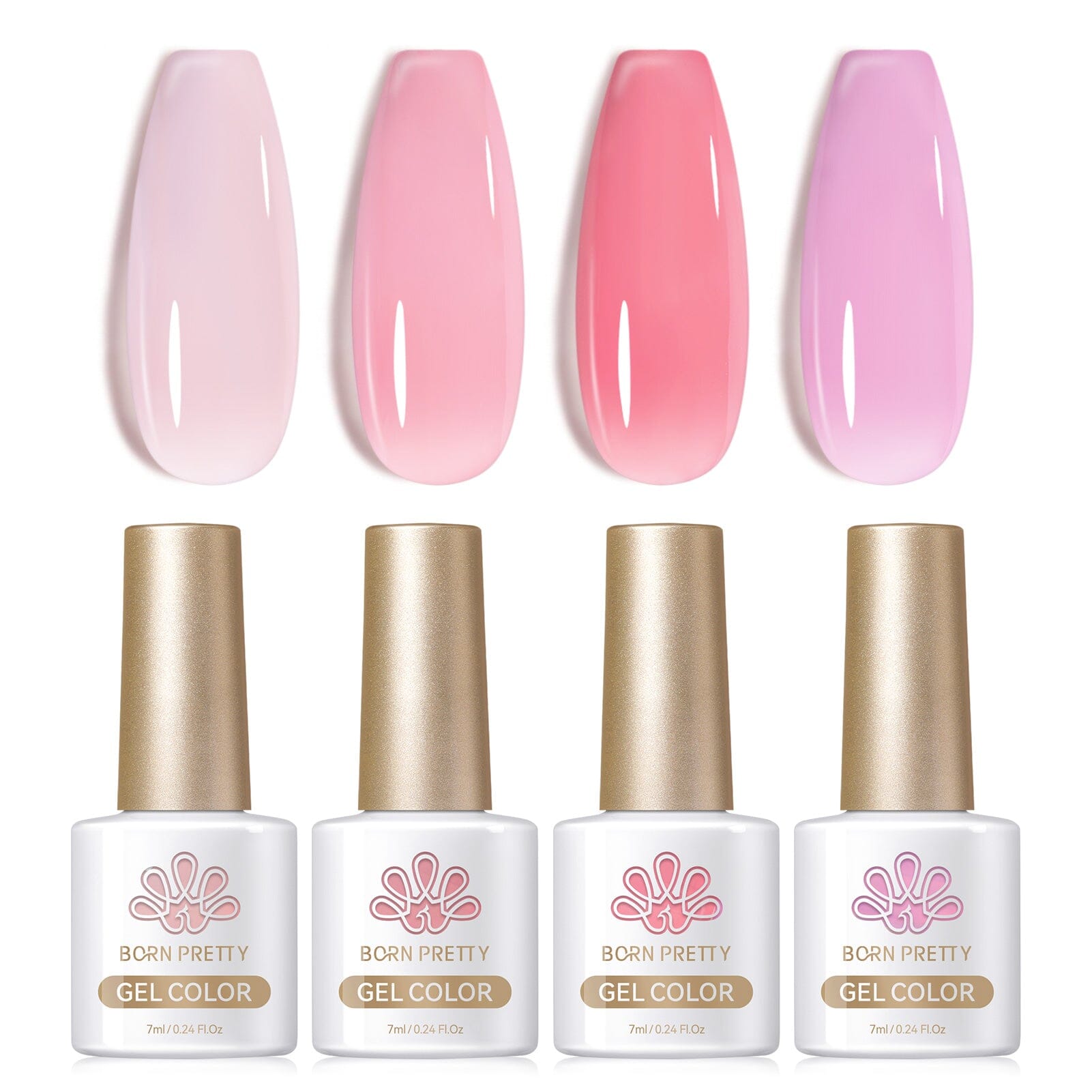4 Colors Muted Bloom Milky Jelly Gel 7ml Gel Nail Polish BORN PRETTY