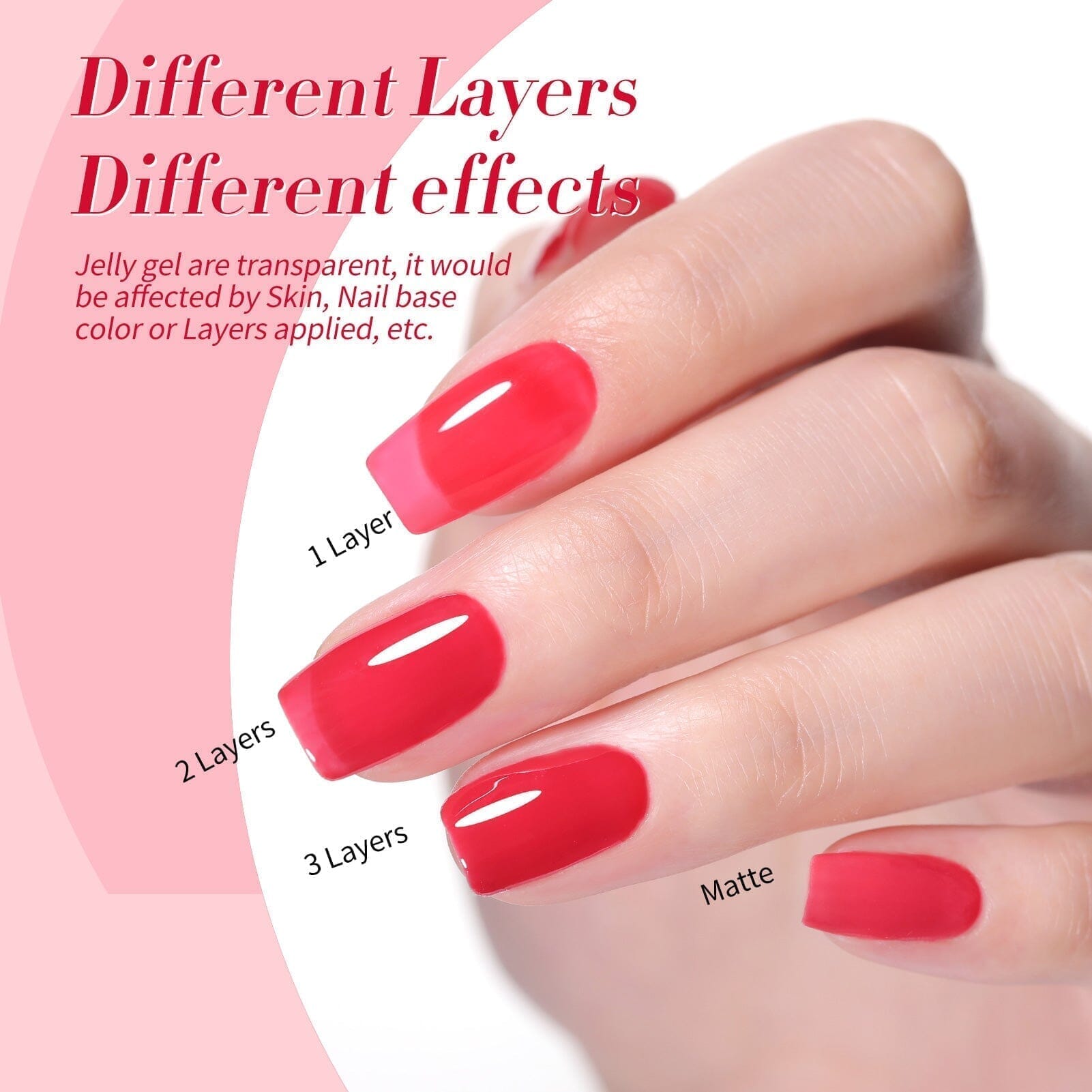 4 Colors Red Milky Jelly Gel Polish Ruby Regalia 7ml Gel Nail Polish BORN PRETTY