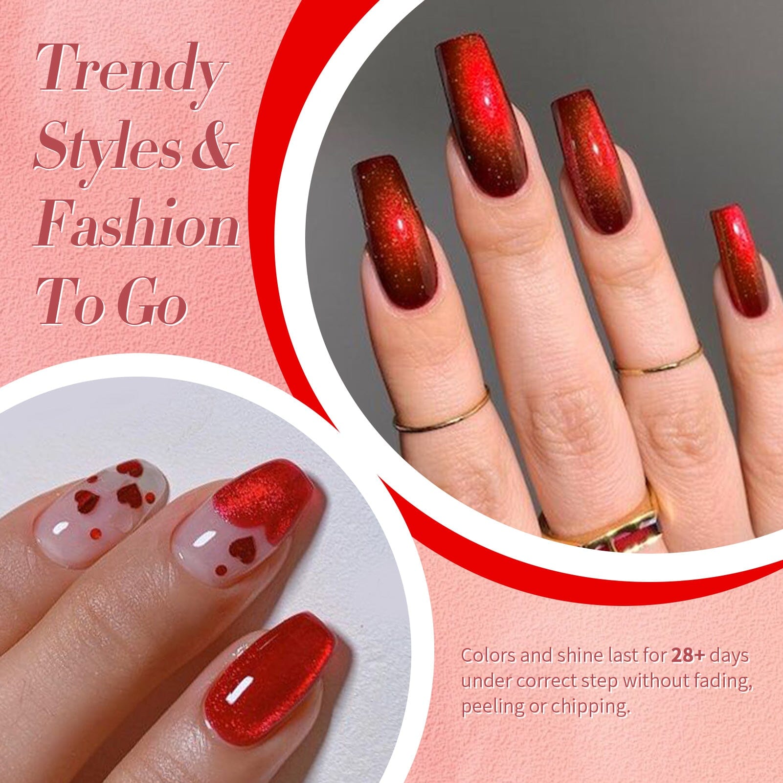 Red Cat Magnetic Gel MY217 Kiss of Ruby 15ml HEMA/TPO FREE Gel Nail Polish BORN PRETTY