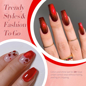 Red Cat Magnetic Gel MY217 Kiss of Ruby 15ml HEMA/TPO FREE Gel Nail Polish BORN PRETTY