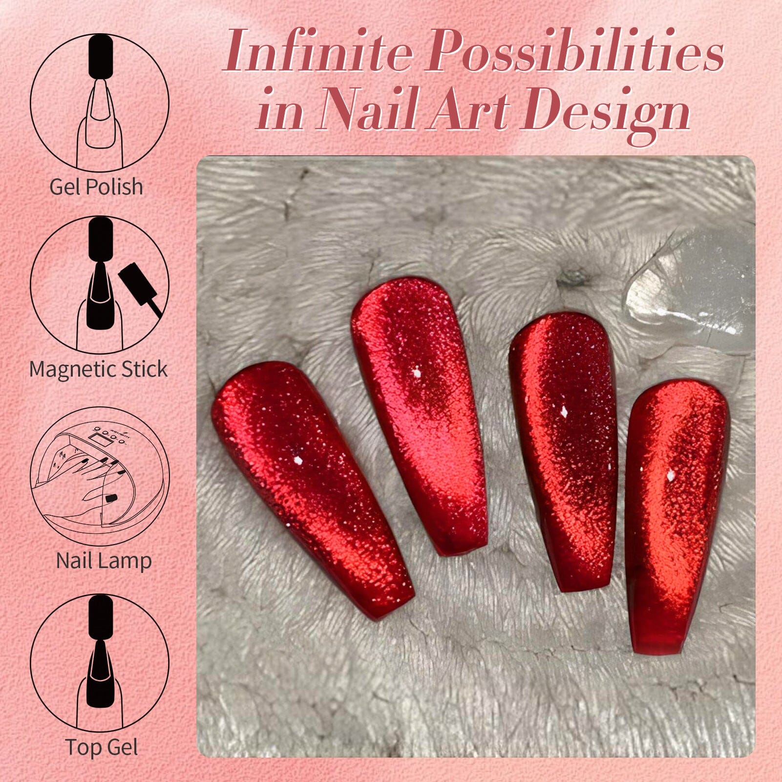 Red Cat Magnetic Gel MY217 Kiss of Ruby 15ml HEMA/TPO FREE Gel Nail Polish BORN PRETTY