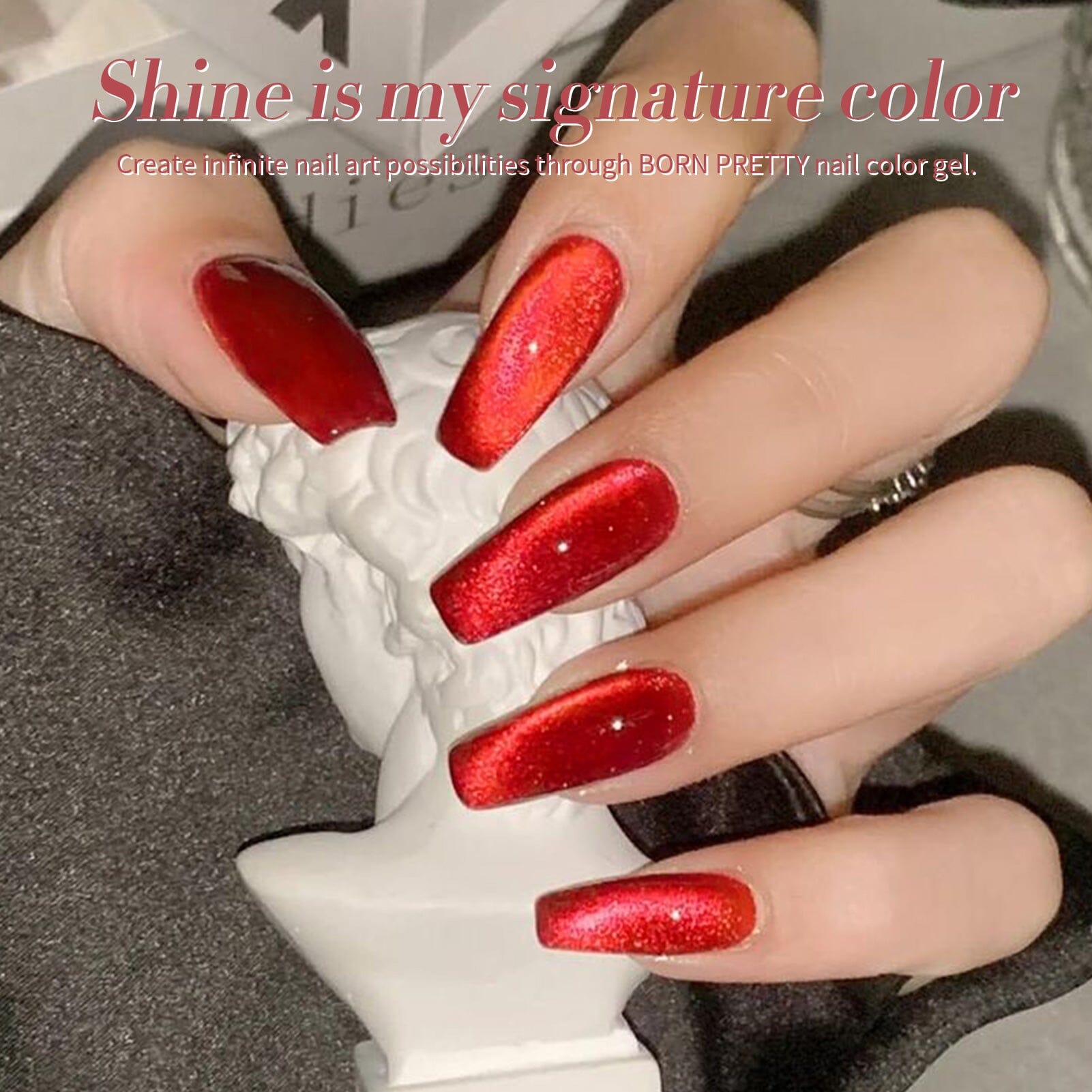 Red Cat Magnetic Gel MY217 Kiss of Ruby 15ml HEMA/TPO FREE Gel Nail Polish BORN PRETTY