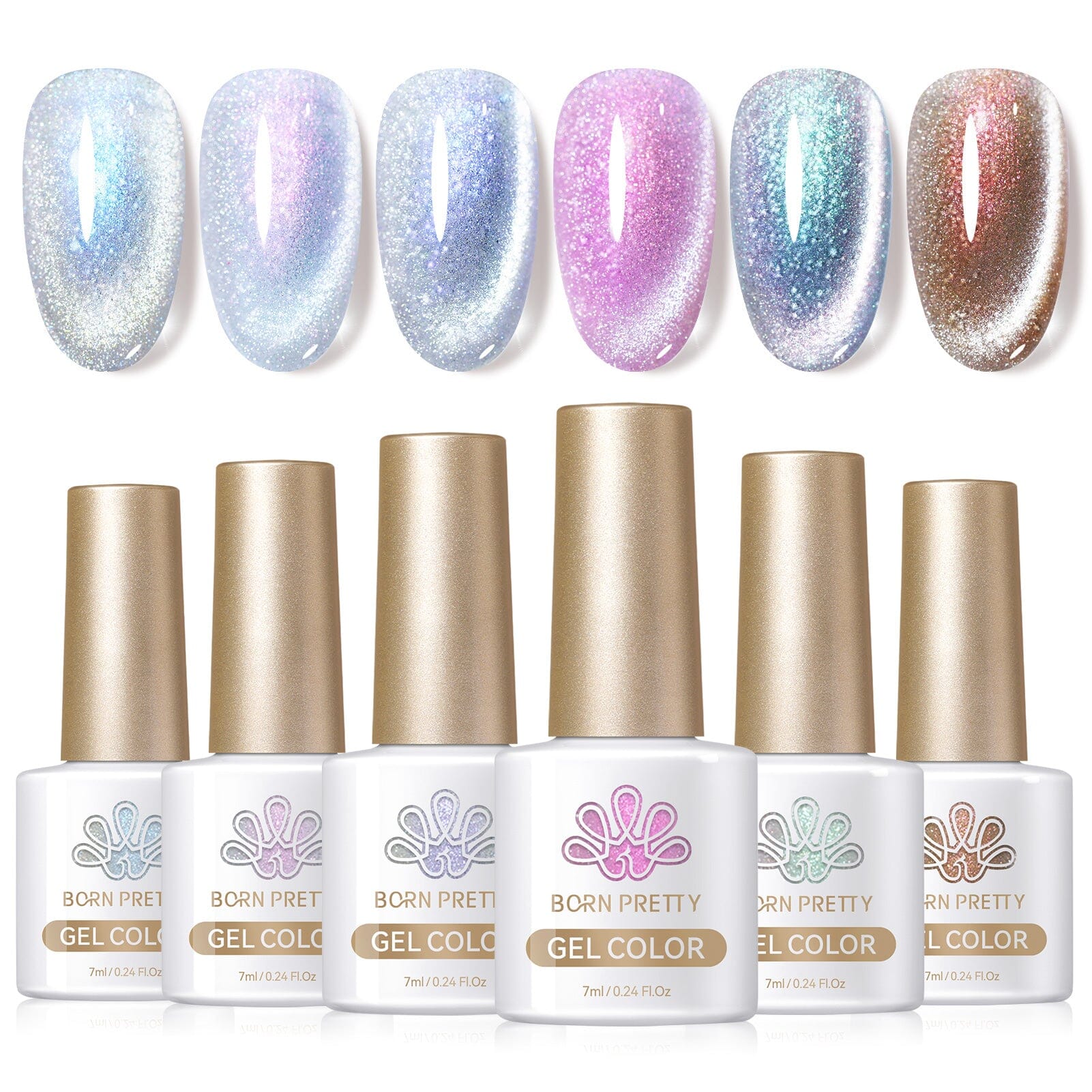 6 Colors Purple Cat Magnetic Gel Polish Auroras Snowlight 7ml Gel Nail Polish BORN PRETTY