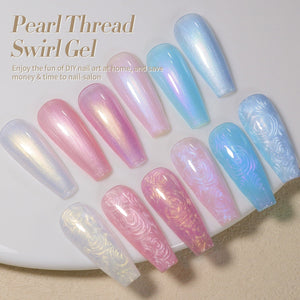 6 Colors Pearl Thread Swirl Gel Polish Set 7ml Gel Nail Polish BORN PRETTY