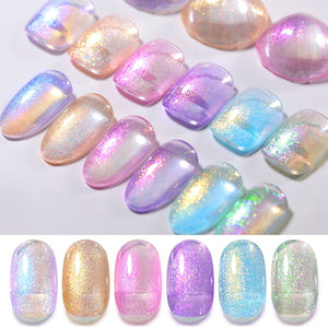 6 Colors Jelly Gel Set Pearl Eif 7ml Gel Nail Polish BORN PRETTY