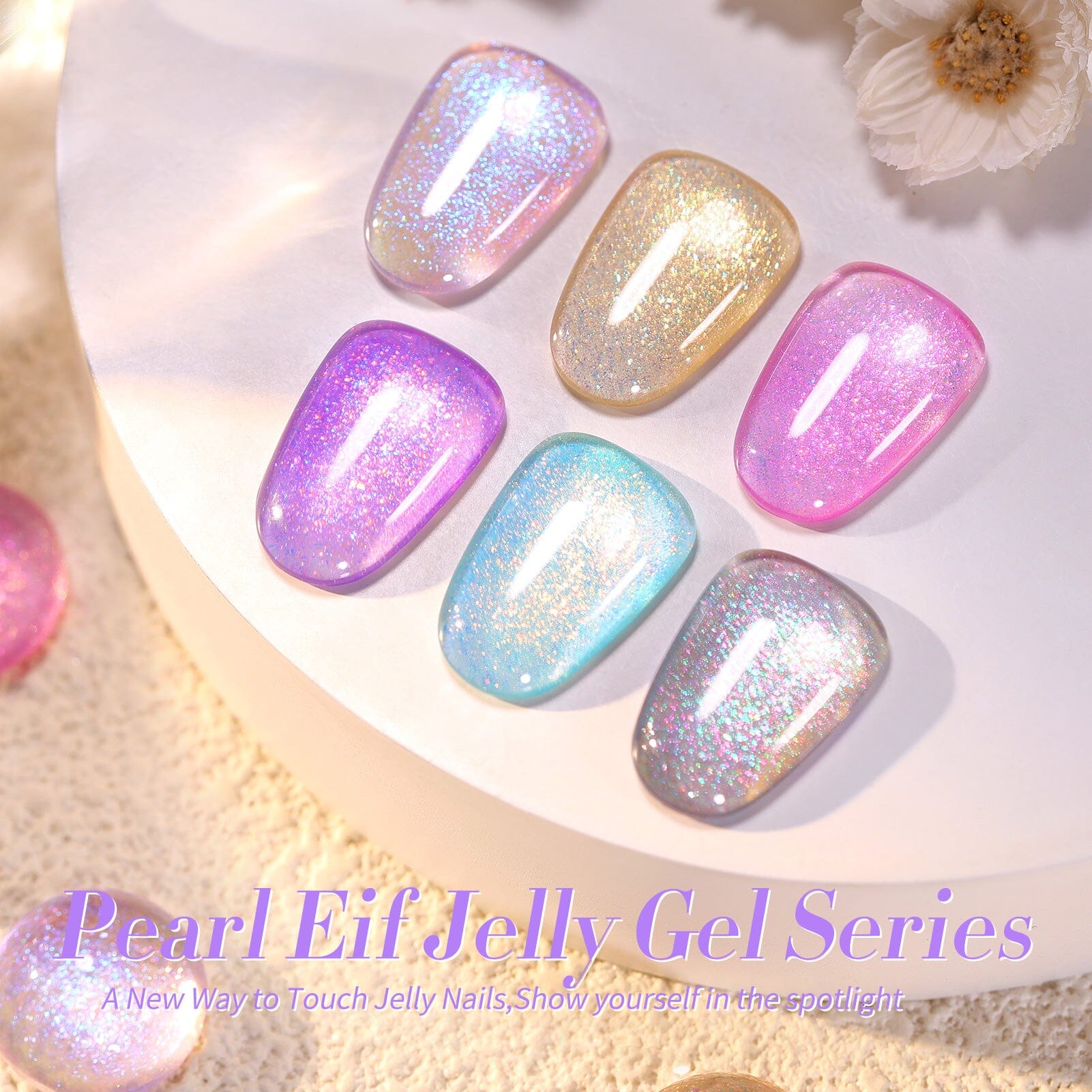 6 Colors Jelly Gel Set Pearl Eif 7ml Gel Nail Polish BORN PRETTY