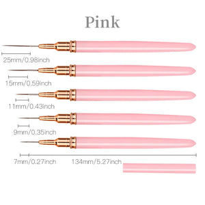 Pink Black Nail Art Liner Brush Tools & Accessories No Brand