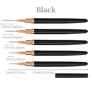 Pink Black Nail Art Liner Brush Tools & Accessories No Brand