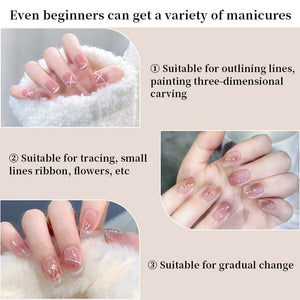 Pink Black Nail Art Liner Brush Tools & Accessories No Brand