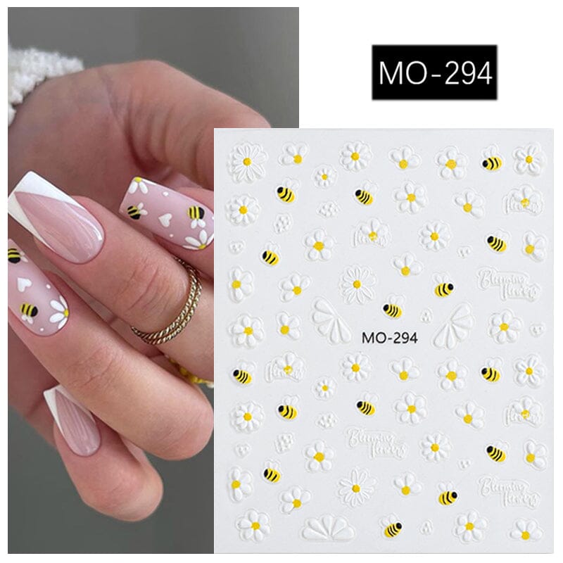 3D Nail Art Stickers Orange Strawberry Cherry Bee Patterns Nail Sticker No Brand MO-294