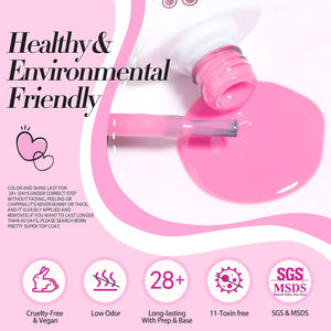 6 Colors Gel Polish Set S17 Pink Baby 7ml Gel Nail Polish BORN PRETTY