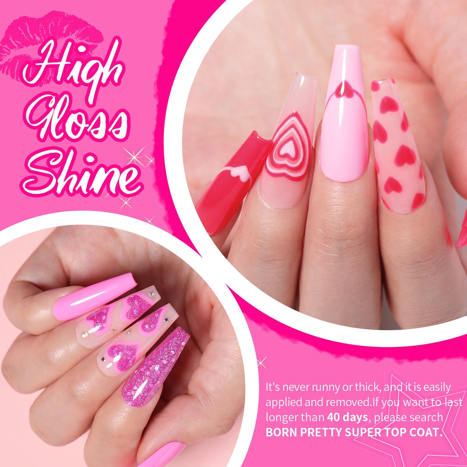 6 Colors Gel Polish Set Hot Pink 7ml Gel Nail Polish BORN PRETTY