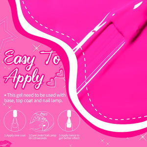6 Colors Gel Polish Set Hot Pink 7ml Gel Nail Polish BORN PRETTY