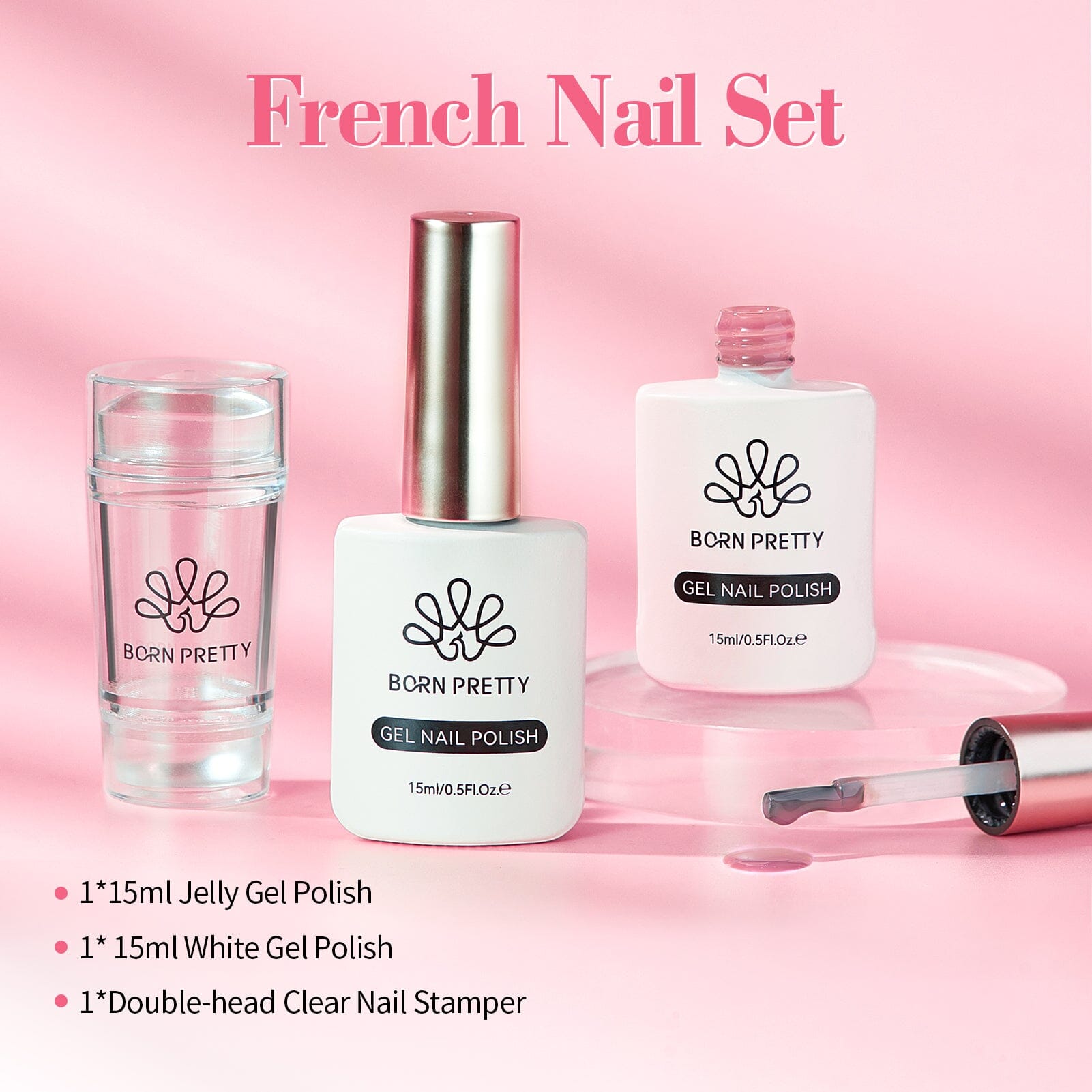 3pcs French Nails Kit #03 Gel Nail Polish BORN PRETTY