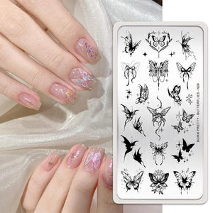 Rectangle Nail Stamping Plates Stamping Nail BORN PRETTY N09