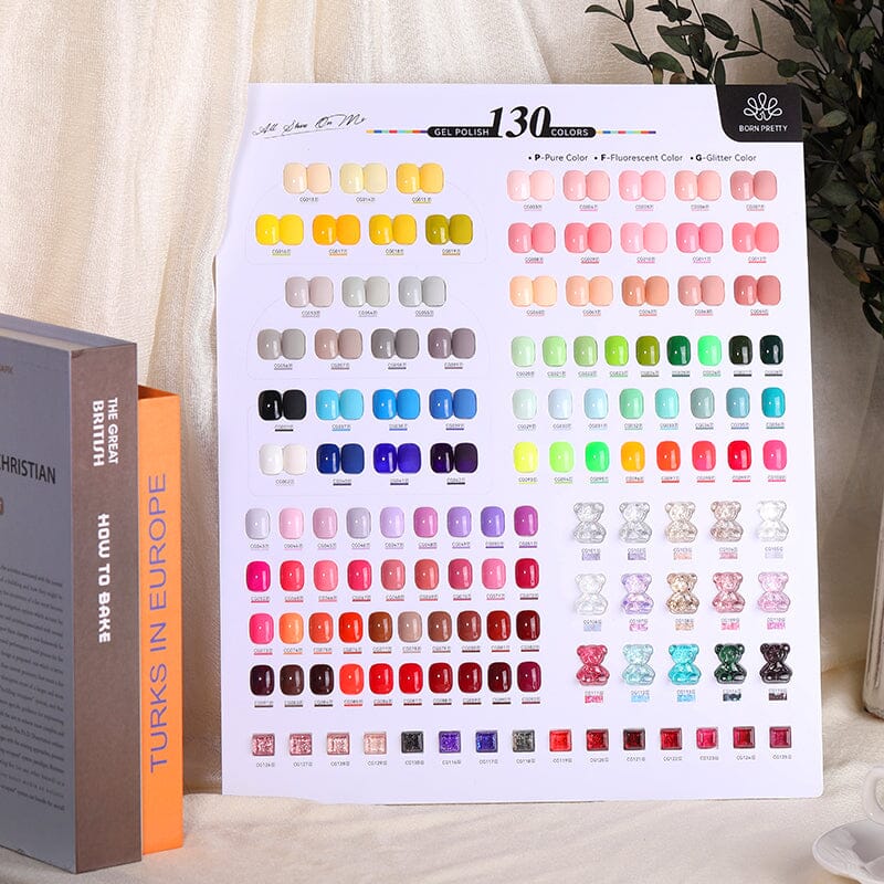 130 Color Chart for Gel Polish SKU 55845 BORN PRETTY