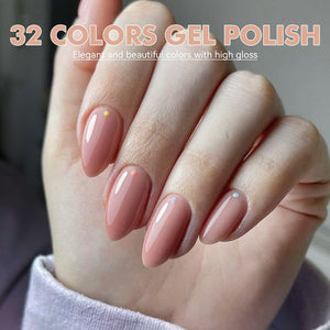 32 Colors Gel with 4pcs Base Top Coat Set #02 7ml Gel Nail Polish LILYCUTE