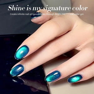 Glass Cat Magnetic Gel MY83 Sea Blue 15ml HEMA/TPO FREE Gel Nail Polish BORN PRETTY