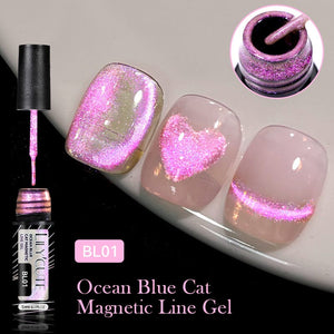 Ocean Blue Cat Magnetic Line Gel 5ml Gel Nail Polish LILYCUTE BL01