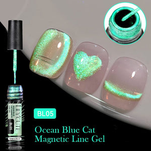 Ocean Blue Cat Magnetic Line Gel 5ml Gel Nail Polish LILYCUTE BL05